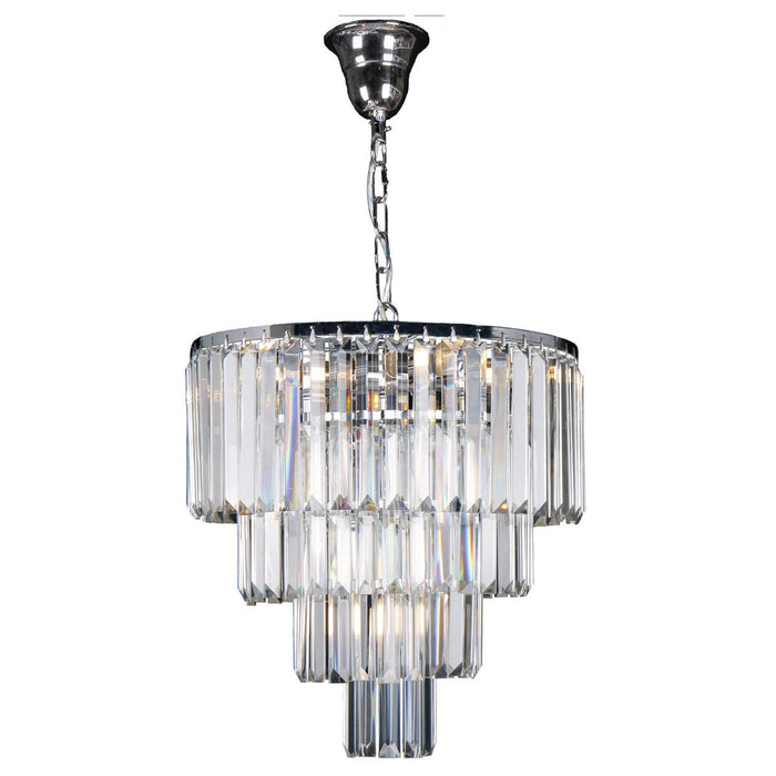 Celestial 4 Tier 5 Light Crystal Pendant Chrome - 1001099