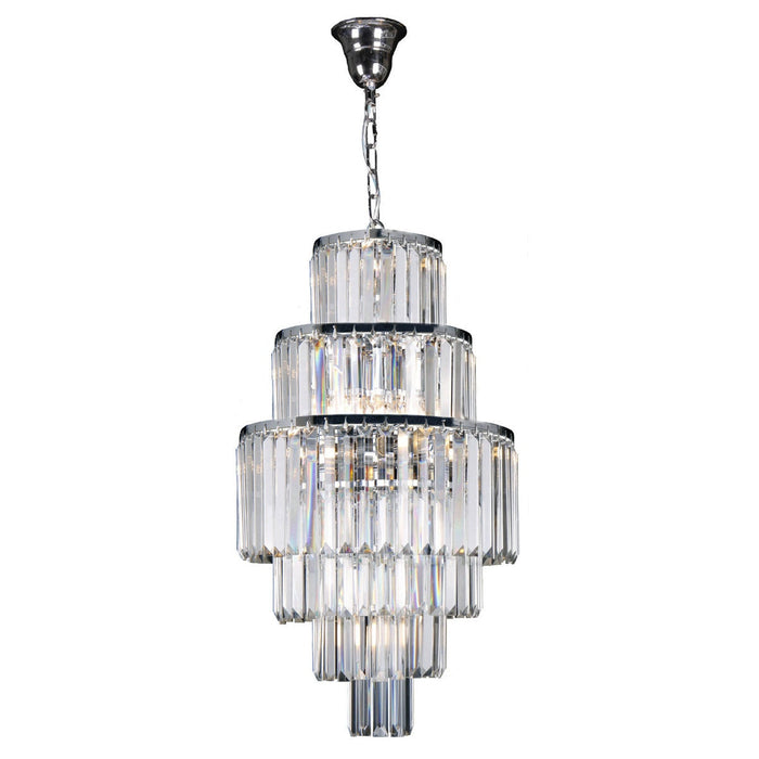 Celestial 6 Tier 9 Light Crystal Pendant Chrome - 1001100