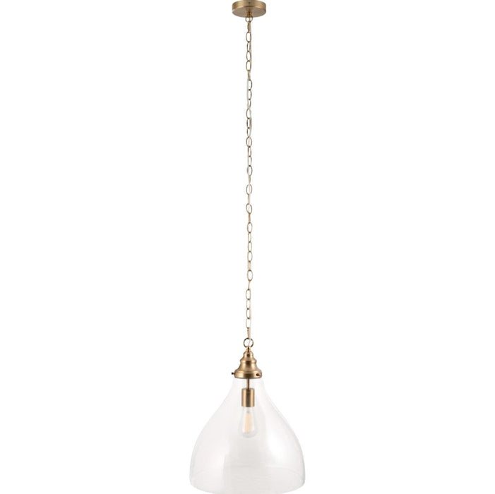 Keys Large Chain Pendant Light Satin Brass & Clear - 1001580