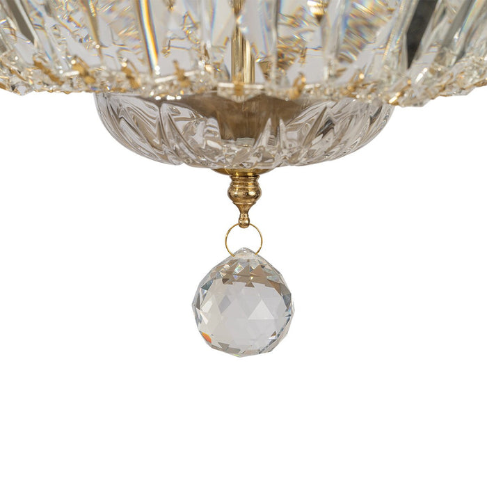 Classique Small 5 Light Basket Crystal Glass Chandelier Satin Brass & Clear - 1001591