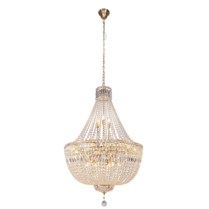 Classique 18 Light Basket Crystal Glass Chandelier Satin Brass & Clear - 1001595