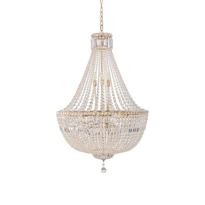 Classique 18 Light Basket Crystal Glass Chandelier Satin Brass & Clear - 1001595
