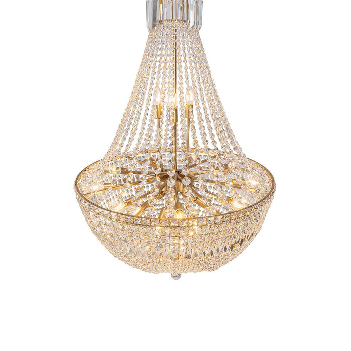 Classique 18 Light Basket Crystal Glass Chandelier Satin Brass & Clear - 1001595
