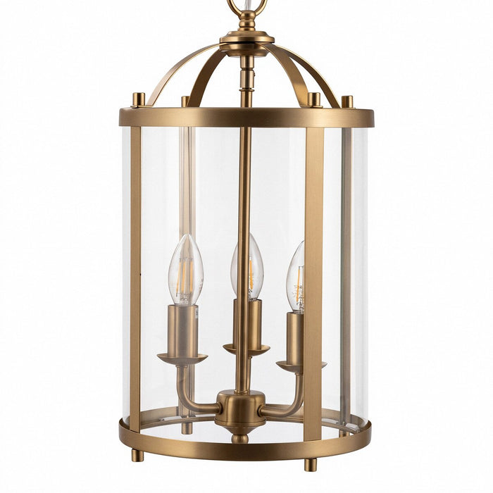 Manor Medium 3 Light Lantern Light Satin Brass - 1001602