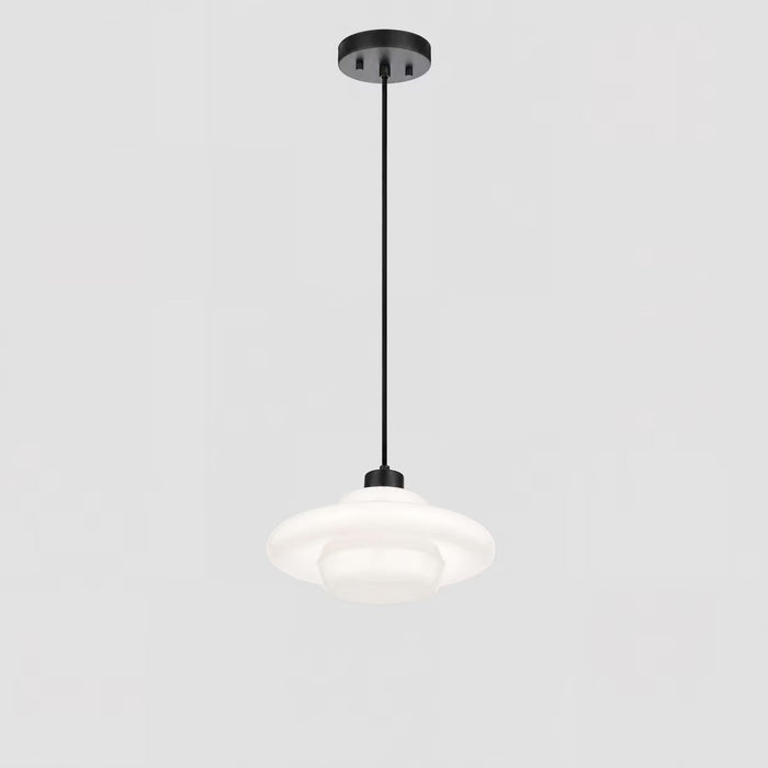 Hornby Pendant Light Matt Black & Opal Gloss - 1001617