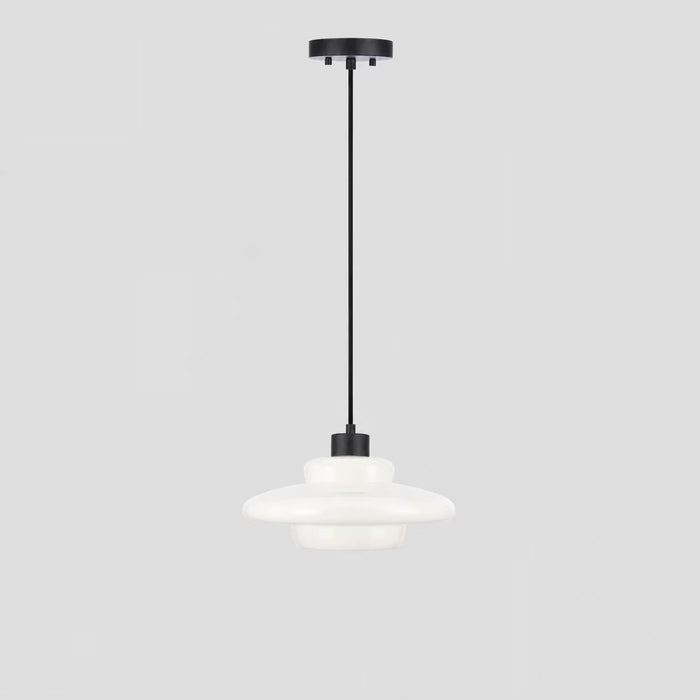 Hornby Pendant Light Matt Black & Opal Gloss - 1001617