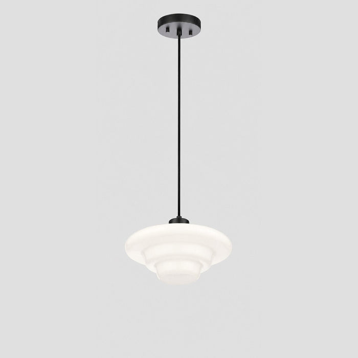 Haywood Pendant Light Matt Black & Opal Gloss - 1001619