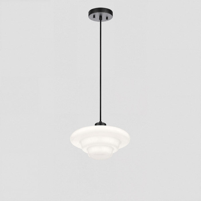 Haywood Pendant Light Matt Black & Opal Gloss - 1001619