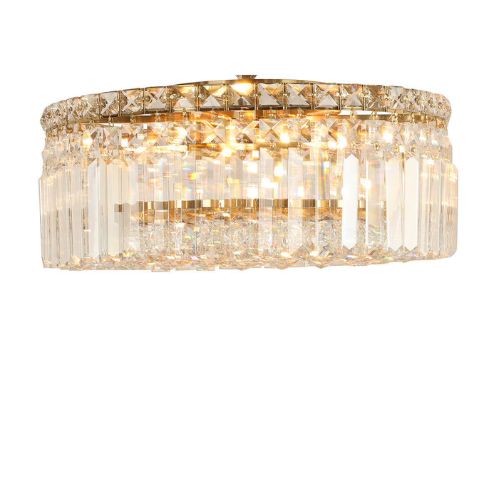 Rotondo Medium 5 Light Flush Mount Light Satin Brass & Clear - 1001621