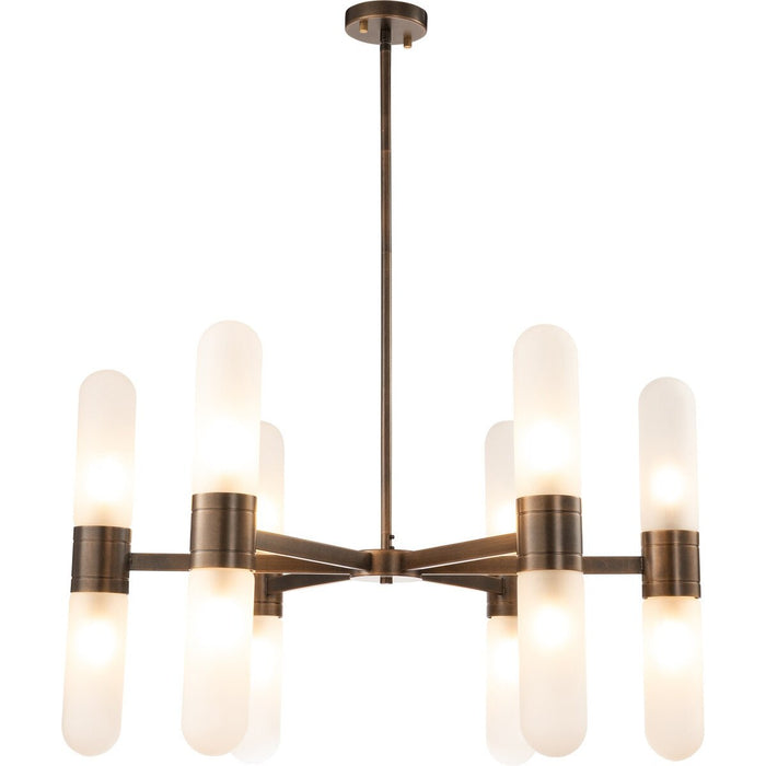 Hepburn 12 Light 6 Arm Pendant Light Antique Brass - 1001622