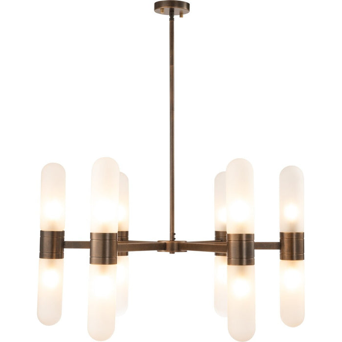 Hepburn 12 Light 6 Arm Pendant Light Antique Brass - 1001622