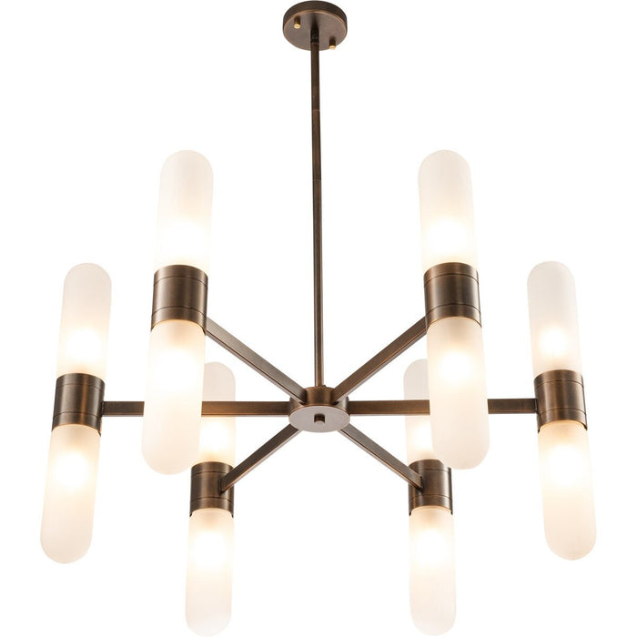Hepburn 12 Light 6 Arm Pendant Light Antique Brass - 1001622