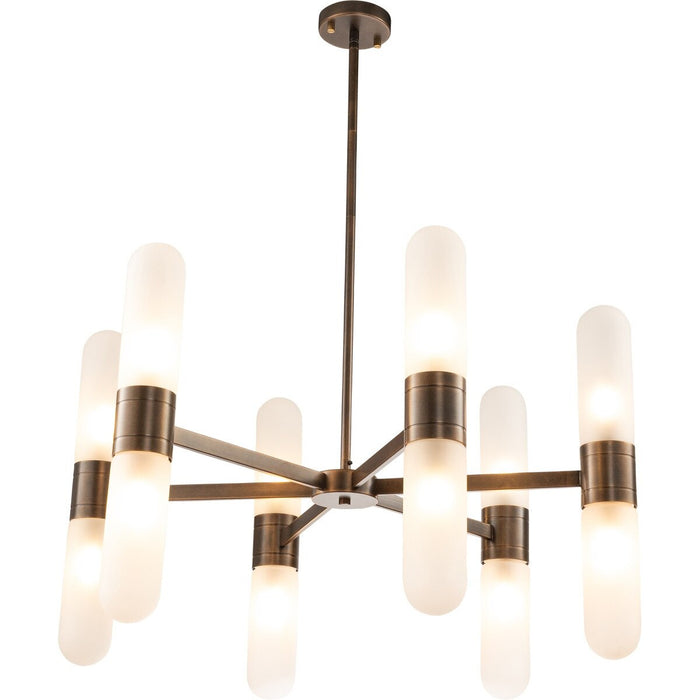 Hepburn 12 Light 6 Arm Pendant Light Antique Brass - 1001622