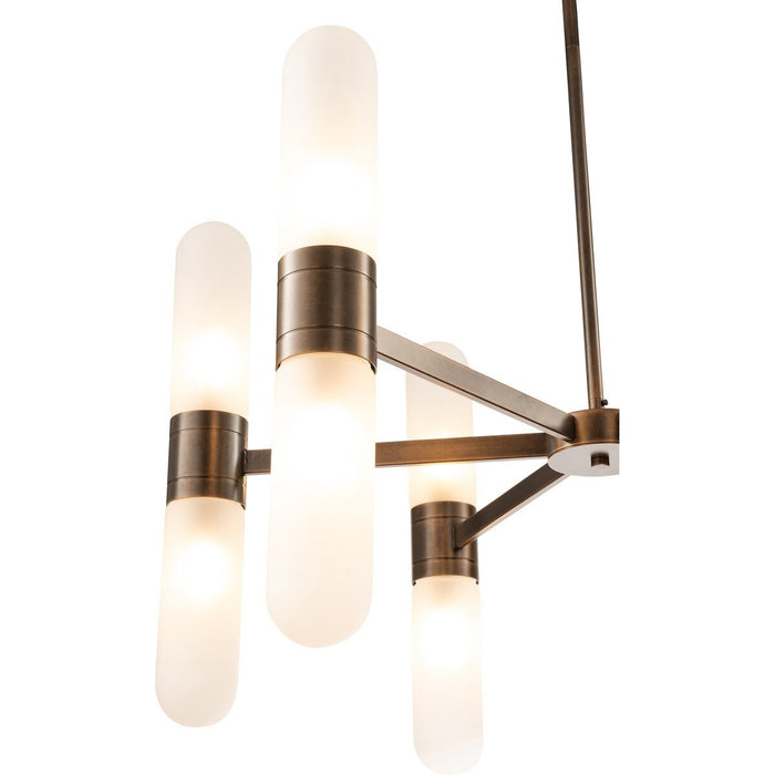 Hepburn 12 Light 6 Arm Pendant Light Antique Brass - 1001622