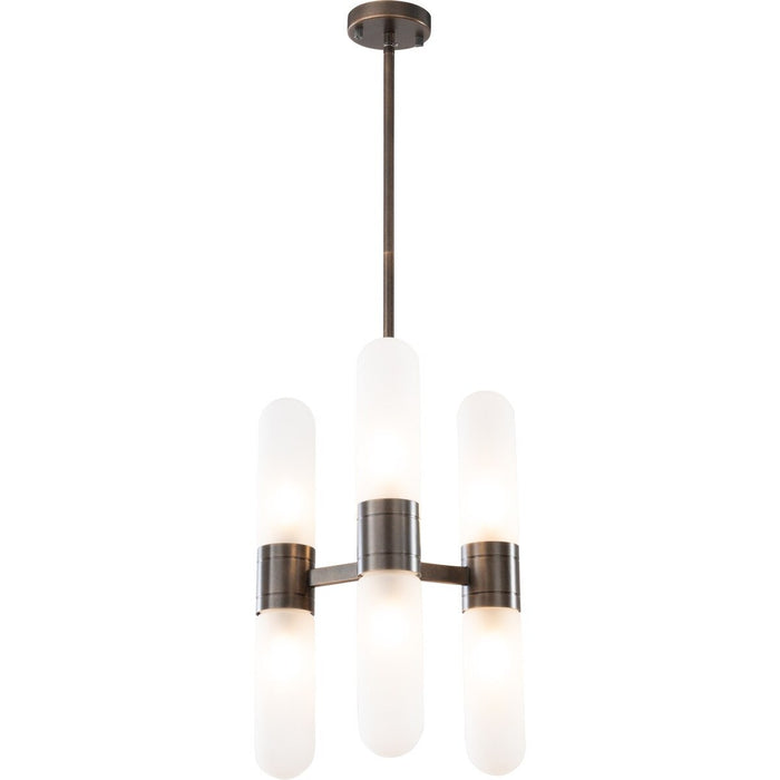 Hepburn 6 Light 3 Arm Pendant Light Antique Brass - 1001623