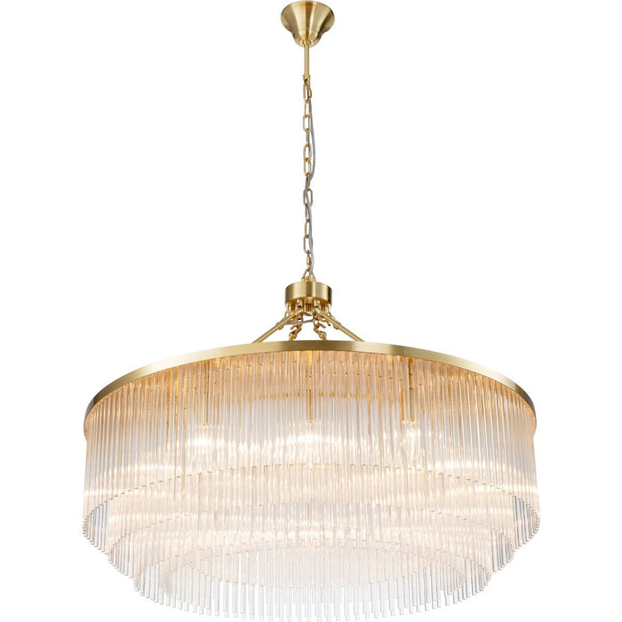 Evangeline Large 12 Light Chandelier Satin Brass - 1001629