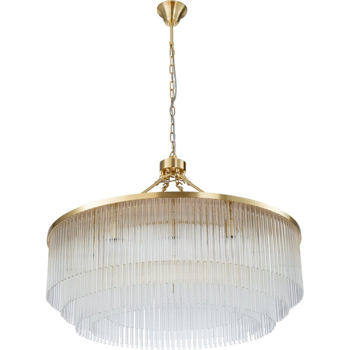 Evangeline Large 12 Light Chandelier Satin Brass - 1001629