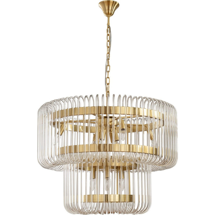 Collete 13 Light 2 Tier Chandelier Satin Brass - 1001634