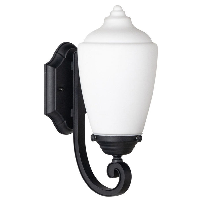 Newry Small Outdoor Wall Light Matt Black & Opal Matt - 1001652