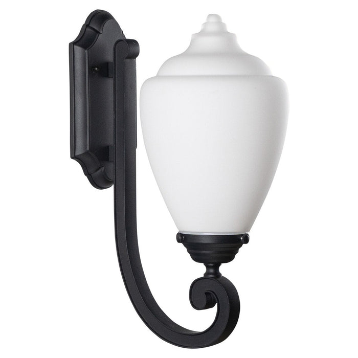 Newry Medium Outdoor Wall Light Matt Black & Opal Matt - 1001653