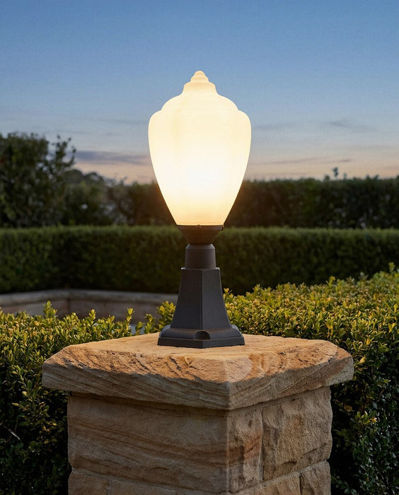 Newry Large Outdoor Mount Pillar Light Matt Black & Opal Matt - 1001654