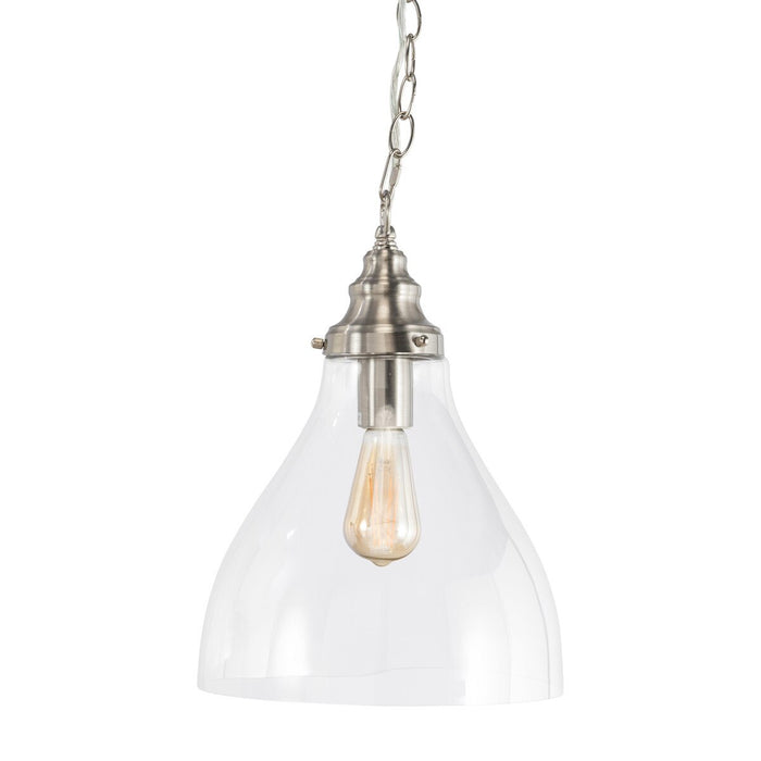 Keys Chain Small Pendant Light Brushed Nickel & Clear - 1001656