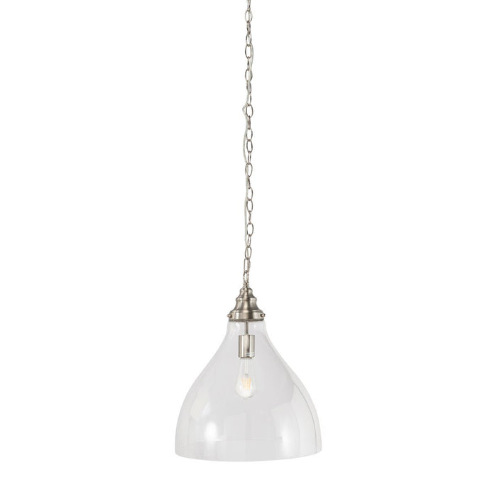 Keys Chain Large Pendant Light Brushed Nickel & Clear - 1001657