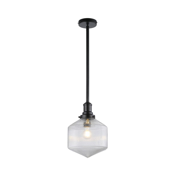 Jefferson Small Rod Pendant Clear & Matt Black - 1001699
