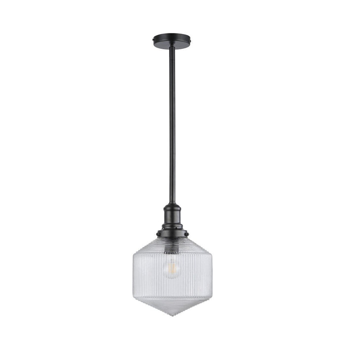 Jefferson Small Rod Pendant Clear & Matt Black - 1001699
