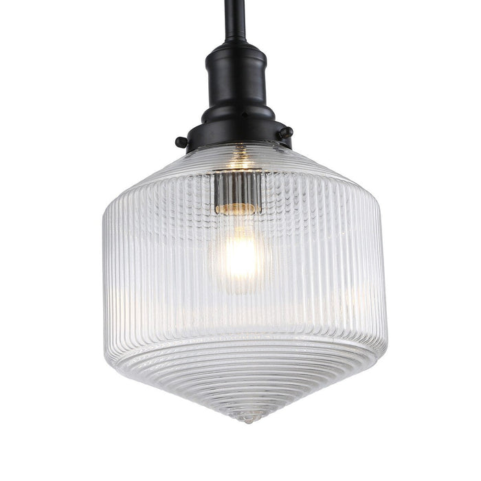 Jefferson Small Rod Pendant Clear & Matt Black - 1001699