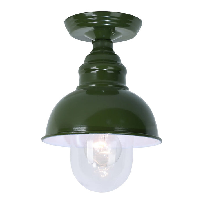 Parkway Small Under Eave Outdoor Close to Ceiling Light Olive Green & Clear - 1001704
