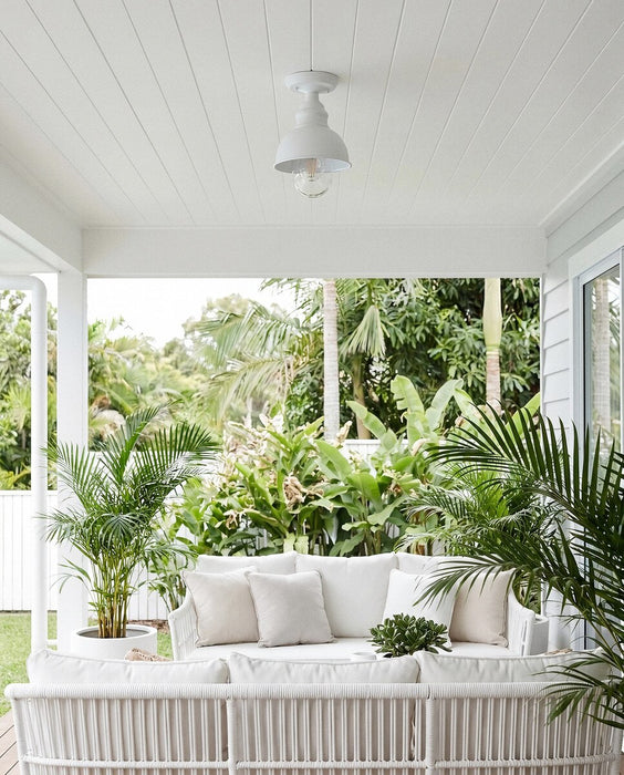 Parkway Small Under Eave Outdoor Close to Ceiling Light White & Clear - 1001708