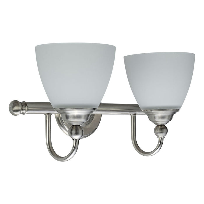 Nova 2 Light Wall Light Bracket Brushed Nickel & Opal Matt - 1001712