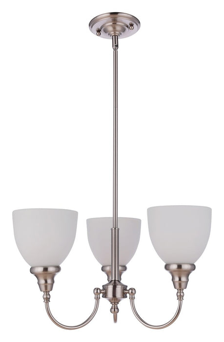 Benson 3 Light Pendant Light Brushed Nickel & Opal Matt - 1001714