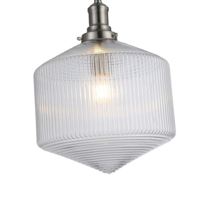 Jefferson Large Rod Pendant Clear & Brushed Nickel - 1001728