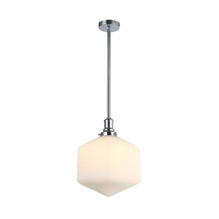 Jefferson Large Rod Pendant Light Chrome & Opal Matt - 1001729