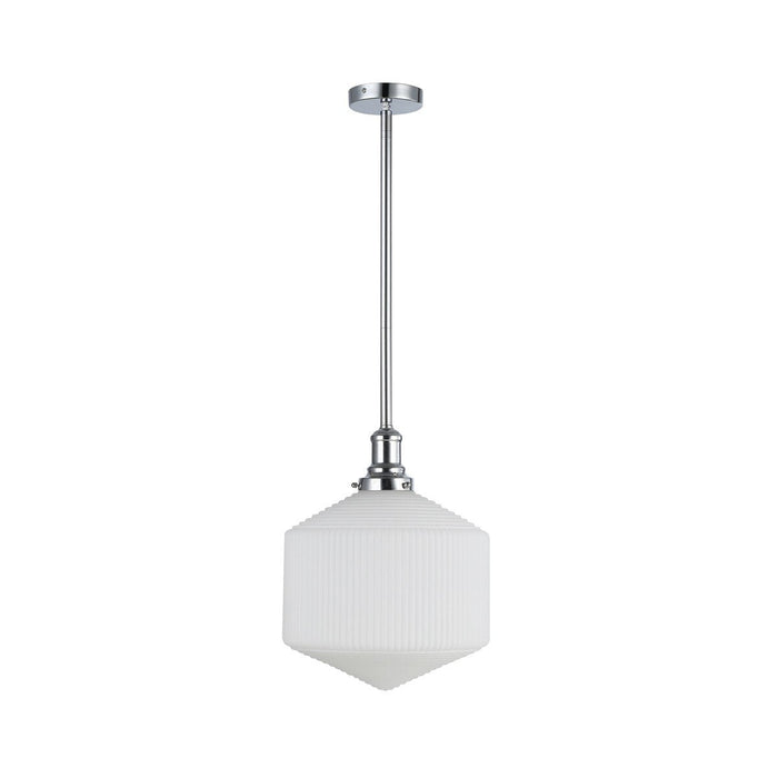 Jefferson Large Rod Pendant Light Chrome & Opal Matt - 1001729