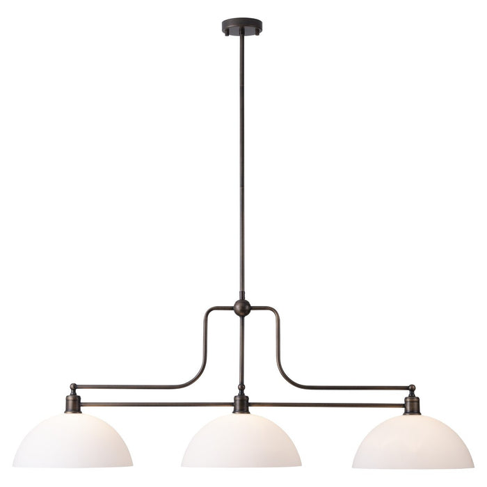 Sienna 3 Light Pendant with Shades Antique Brass & Opal Matte - LOI1001746