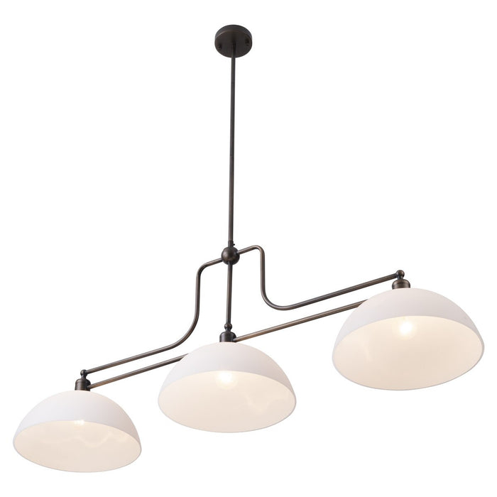 Sienna 3 Light Pendant with Shades Antique Brass & Opal Matte - LOI1001746