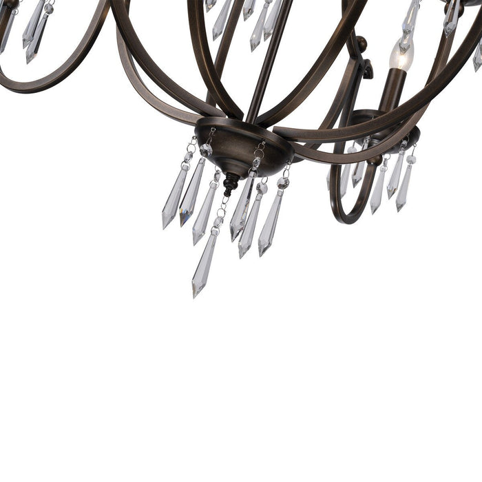 Lumet 8 Light Chandelier Antique Brass & Clear - LOI1001765
