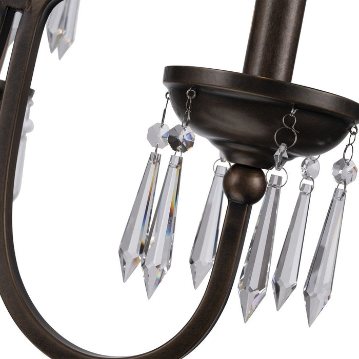 Lumet 8 Light Chandelier Antique Brass & Clear - LOI1001765