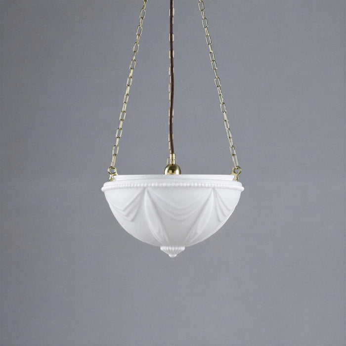 3 Chain Suspension Pendant Brass With 14" Empire Opal Matt Glass - 3000011