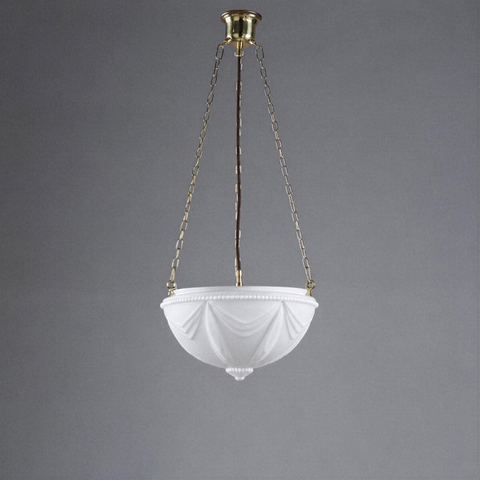 3 Chain Suspension Pendant Brass With 14" Empire Opal Matt Glass - 3000011