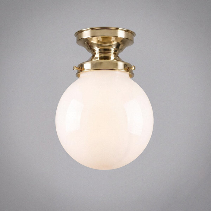 DIY Batten Fix Brass With 6" Sphere Opal Glass - 3000029