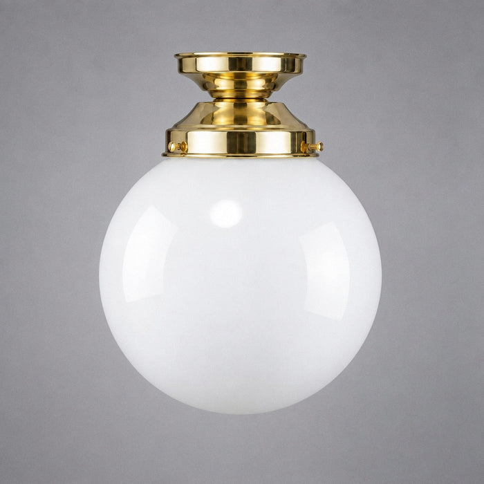 DIY Batten Fix Brass With 8" Sphere Opal Glass - 3000044