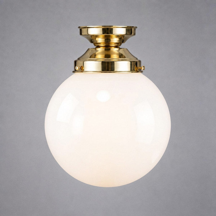 DIY Batten Fix Brass With 8" Sphere Opal Glass - 3000044
