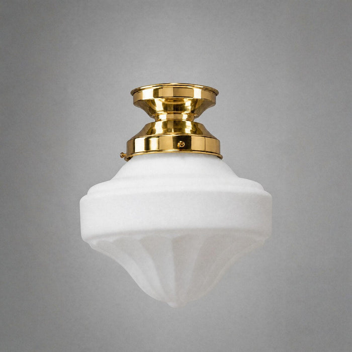 DIY Batten Fix Brass With 9" Derby Opal Matt Glass - 3000053