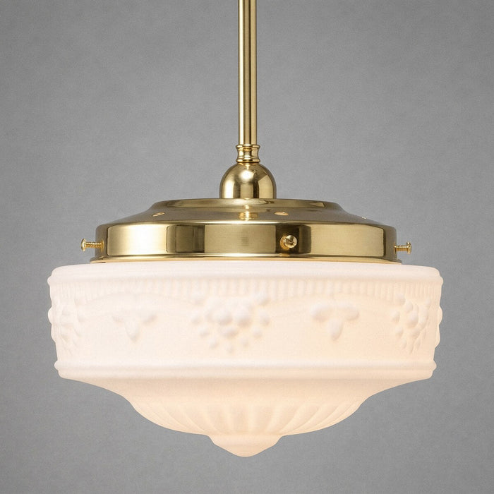 Single Rod Pendant Brass With 11" Senator Opal Matt Glass - 3000247