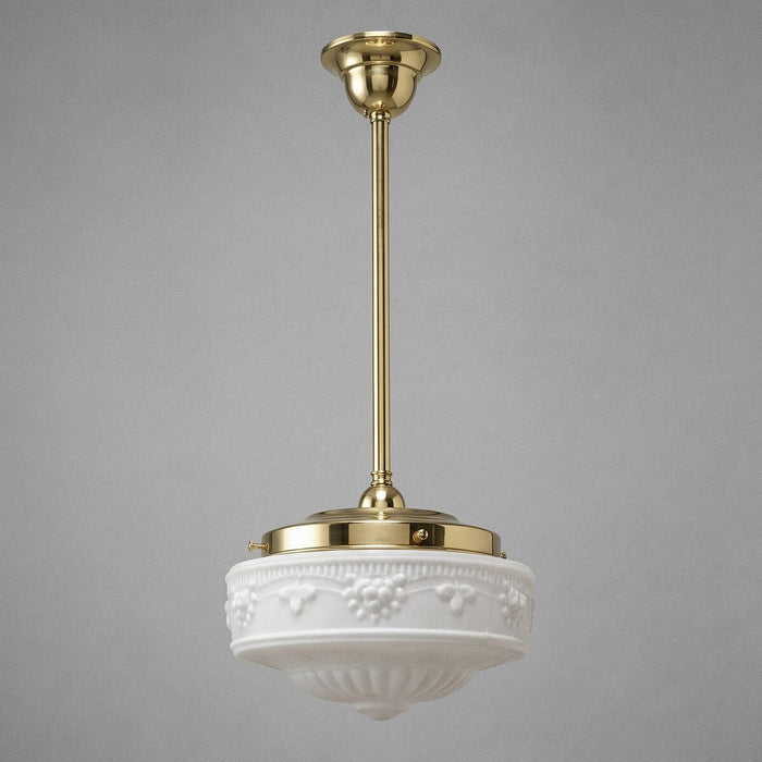 Single Rod Pendant Brass With 11" Senator Opal Matt Glass - 3000247
