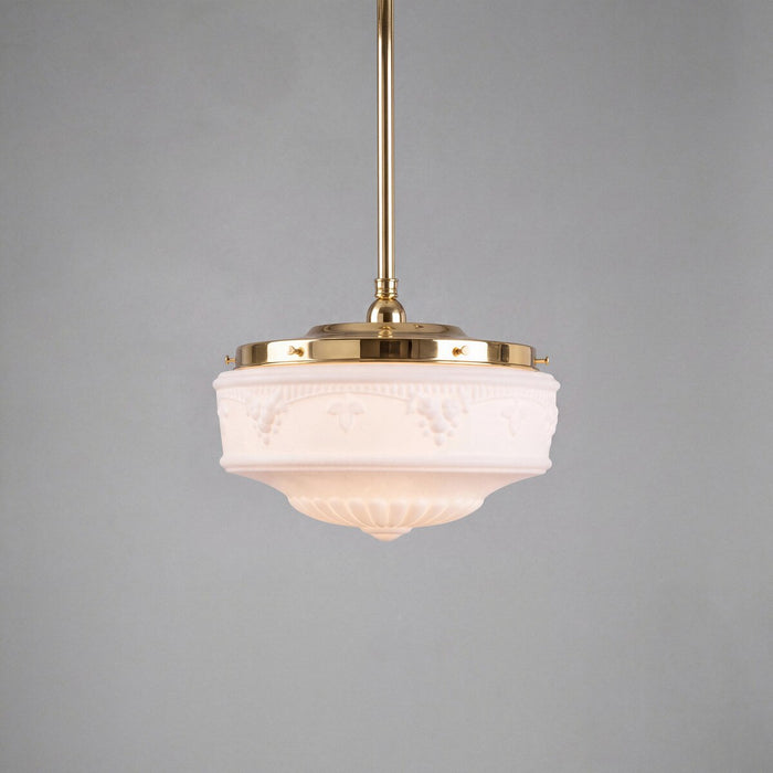 Single Rod Pendant Brass With 14" Senator Opal Matt Glass - 3000285